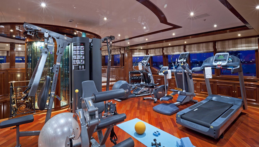 A gym on a yacht