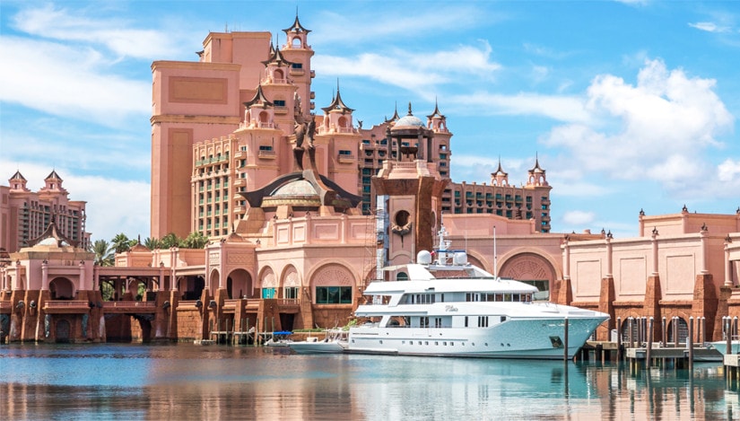 Atlantis Bahamas hotel and yacht