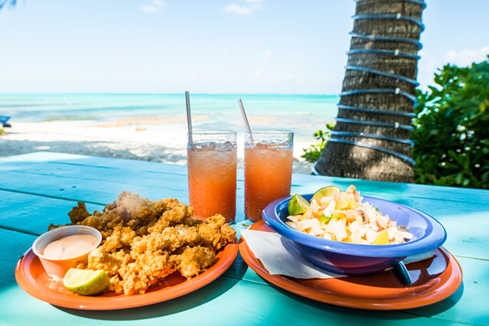 Bahamas dining on the beach