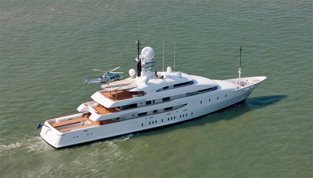 Charter yacht with a helipad