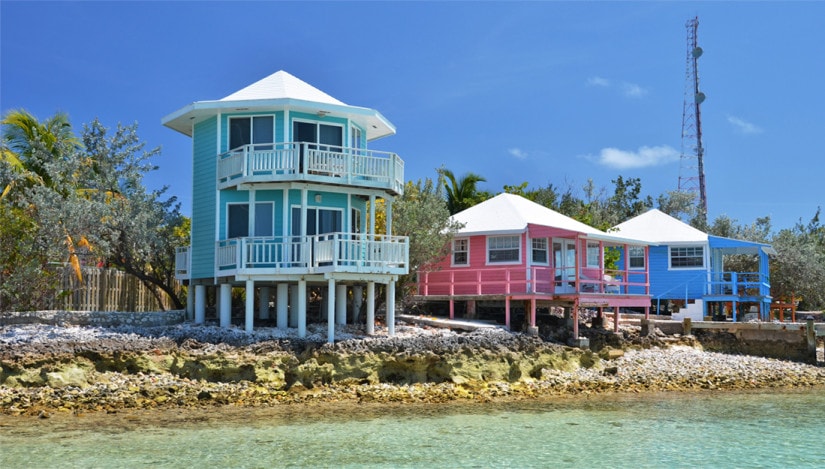 Staniel Cay painted houses
